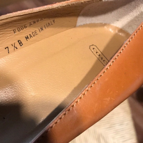 Coach Anna Tan Leather Buckle Strap Square Toe Pumps Made in Italy P006 Mens 7.5 - Picture 5 of 6